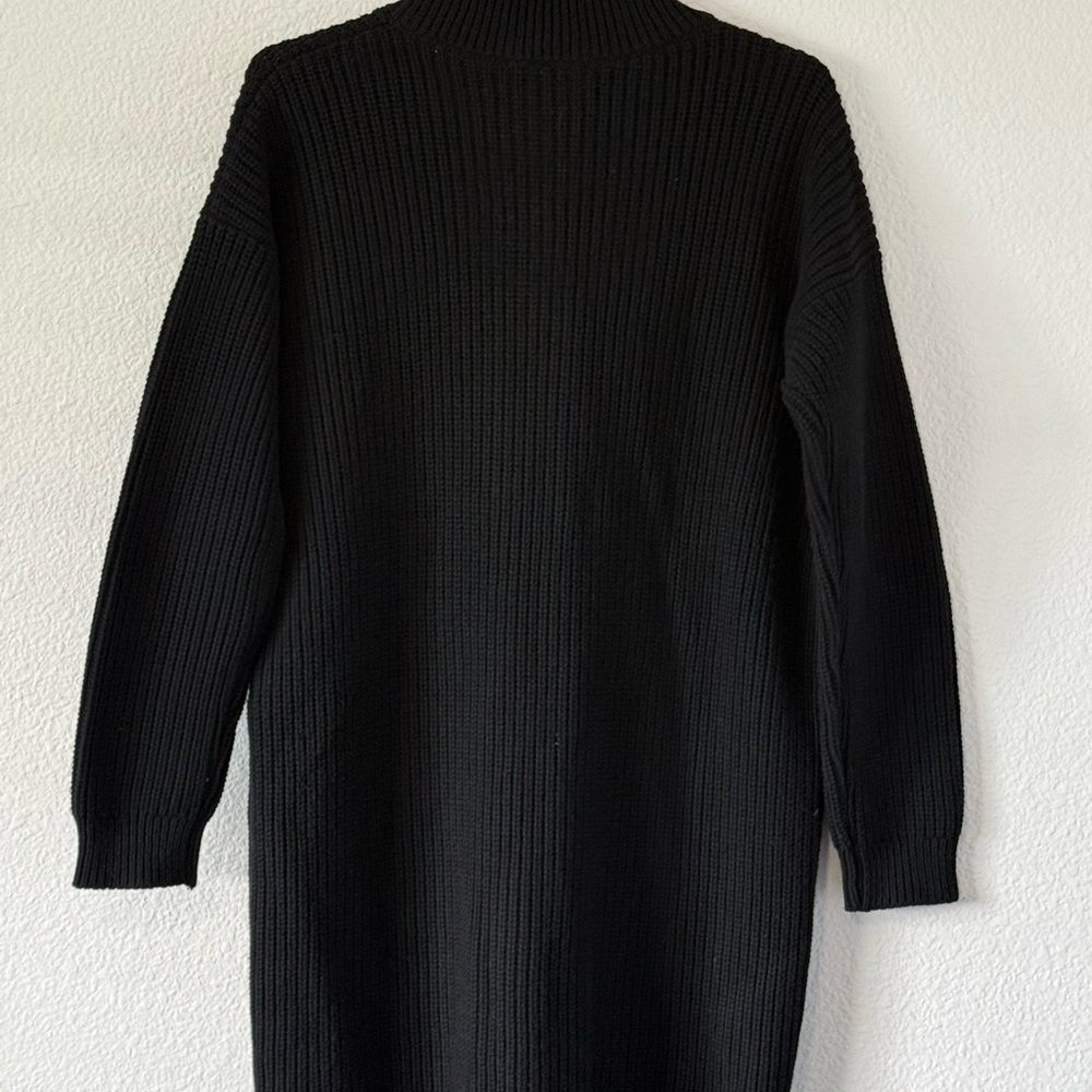 Sezane Black Long Sleeve Dress with Gold Buttons S1 - Picture 6 of 16